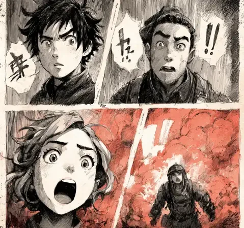 热血题材漫画封面，画面充满战斗与伙伴羁绊